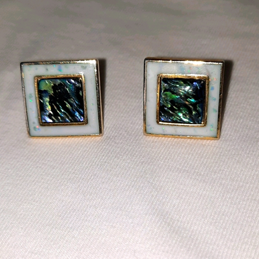 Pretty blue artisan pierced earrings